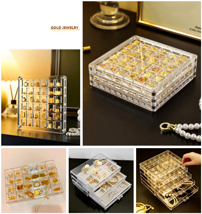 亚克力金饰收纳展示盒 亚克力金饰收纳展示盒